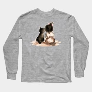 Cat and girl Long Sleeve T-Shirt